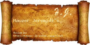 Hauzer Jeremiás névjegykártya